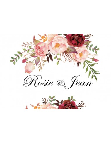 Timbre Mariage roses florales - Rosie