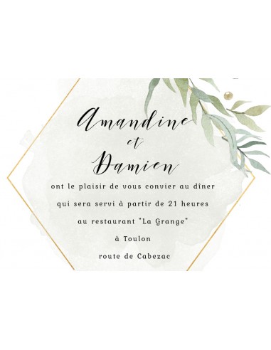 Carton Repas Feuillage olivier -...
