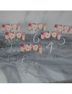 Lot De 10 Plaques Numérotées En Acrylique Pour Tables - 8x8 Cm - Idéal Mariage, Banquet, événement - Design élégant Et Réutilisable