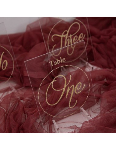 Numéro ou nom de table en plexi Elégant