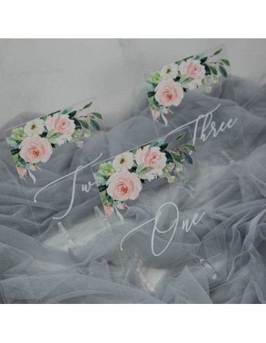 Numéro ou nom de table en plexi Floral