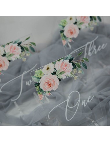 Numéro ou nom de table en plexi Floral