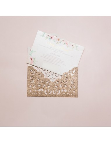 Faire-Part Mariage Pochette Shabby Chic