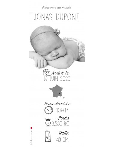 Faire Part Naissance Avec Pictogrammes Marque Page Collection Jonas