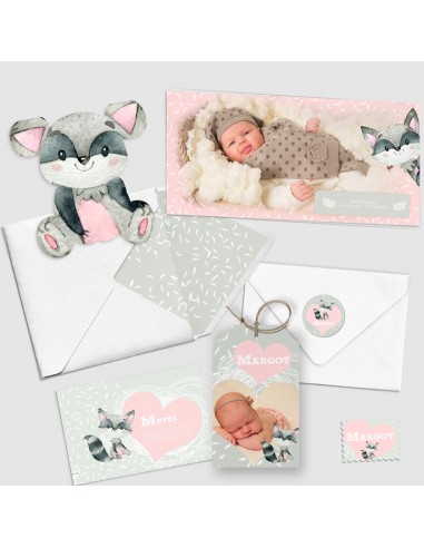 Faire-part Naissance Raton laveur -...