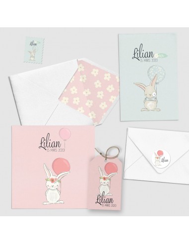 Faire-part Naissance Lapin -...