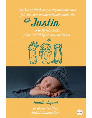 Faire-part Naissance Animaux -... Faire-part Naissance Animaux -...