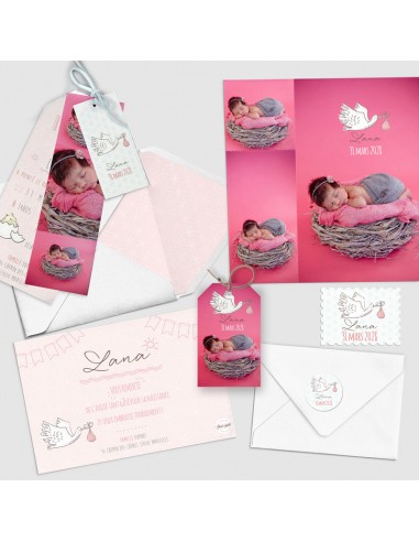 Faire-part Naissance Oiseau rigolo -...