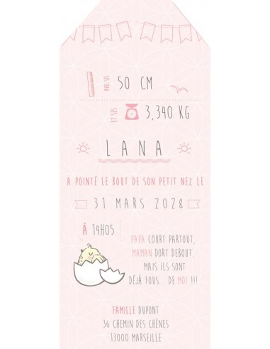 Faire-part Naissance Oiseau rigolo -...