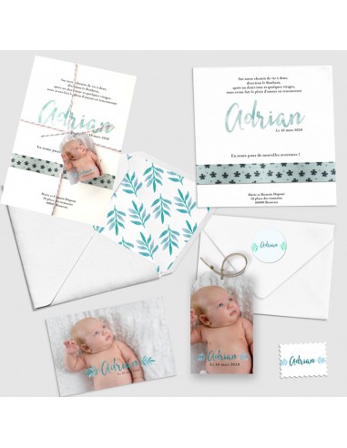 Faire-part Naissance Liberty -...