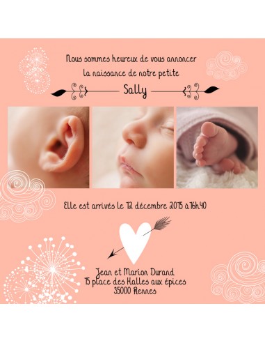 Faire-part Naissance Princesse -...