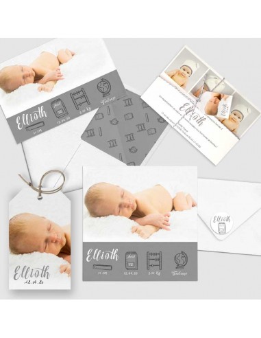 Faire-part Naissance avec icône -...