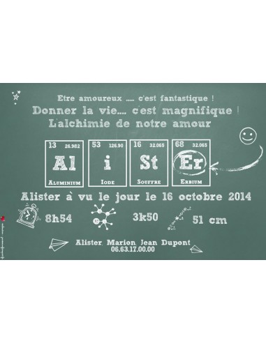 Faire-part Naissance science -... Faire-part Naissance science -...