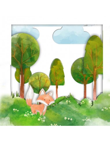 Faire-part Naissance Foret Renards -... Faire-part Naissance Foret Renards -...