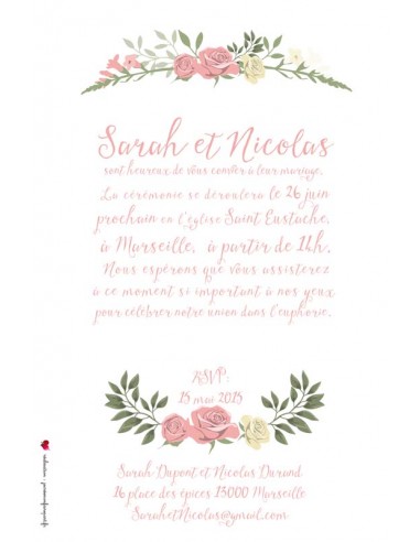 Faire-part Mariage Couronne de fleurs... Faire-part Mariage Couronne de fleurs...