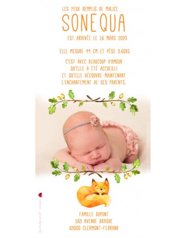 Faire-part Naissance Pochette Petit...