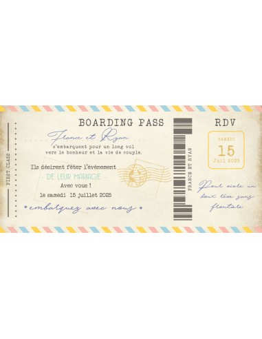 Faire-part Mariage Billet Avion -... Faire-part Mariage Billet Avion -...