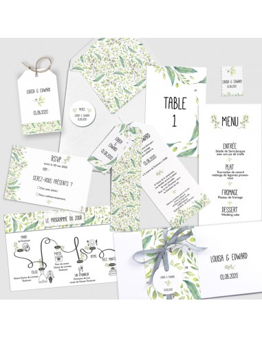 Faire-part Mariage Feuillage -...