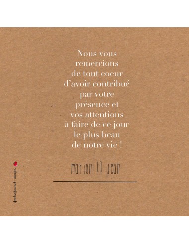 Remerciements mariage kraft et... Remerciements mariage kraft et...