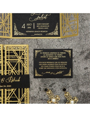 Faire-part mariage Années Folles -...