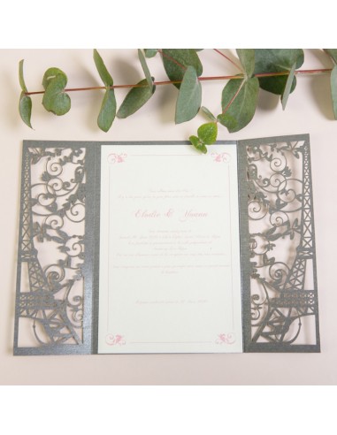 Faire-part mariage dentelle papier...
