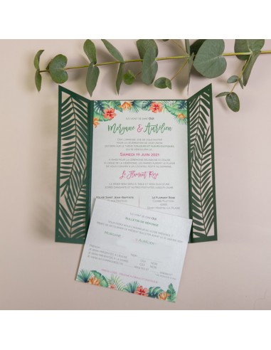 Faire-part mariage Exotique chic -... Faire-part mariage Exotique chic -...