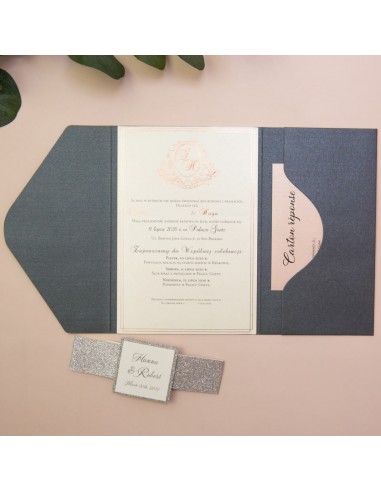 Faire-part Mariage Pocketfolder avec plusieurs cartons sur mesure