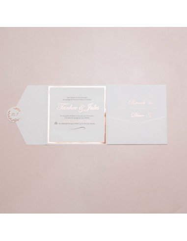 Faire-part Mariage Pocketfolder épuré...