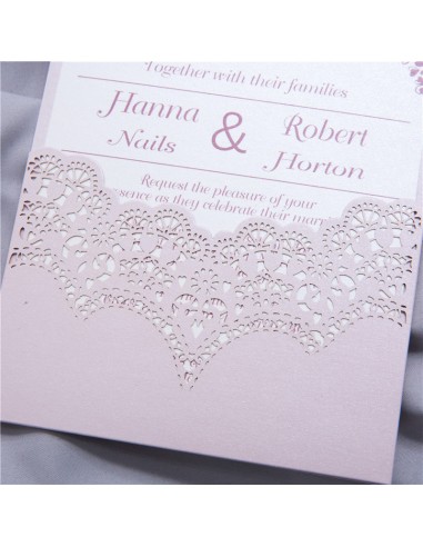 Faire-part mariage dentelle Pochette...
