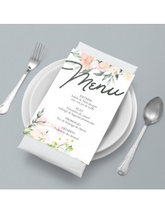 Menu Mariage losange Floral...