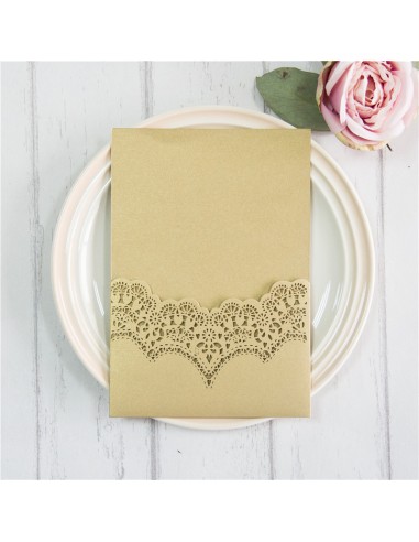 Faire-part mariage dentelle Pochette...