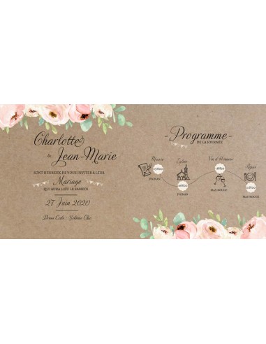 Faire-part Mariage Champêtre Fleuri -... Faire-part Mariage Champêtre Fleuri -...