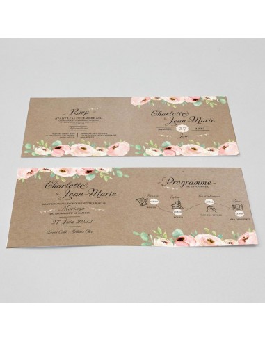 Faire-part Mariage Champêtre Fleuri -... Faire-part Mariage Champêtre Fleuri -...
