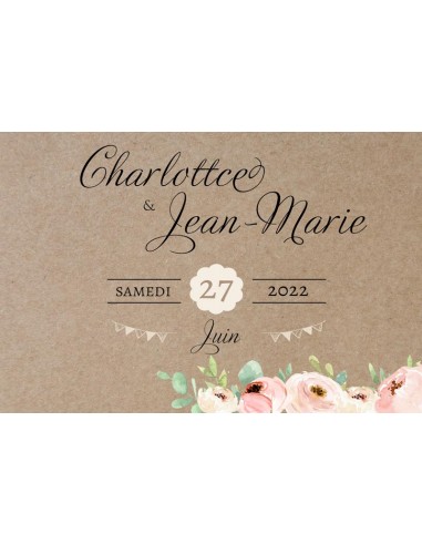 Carton Réponse RSVP kraft fleuri -... Carton Réponse RSVP kraft fleuri -...