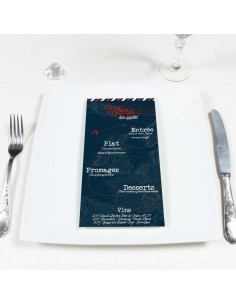 Menu Mariage Voyage vintage...