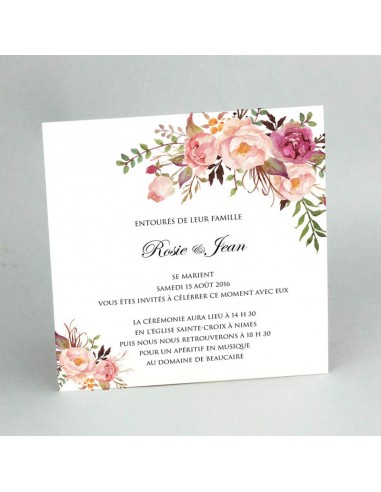 Faire-part Mariage Roses Bordeaux... Faire-part Mariage Roses Bordeaux...