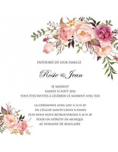 Faire-part Mariage Roses Bordeaux... Faire-part Mariage Roses Bordeaux...