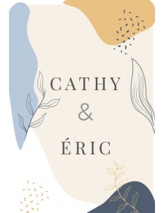 Étiquette mariage Epuré -... 2