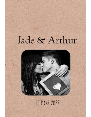 Étiquette mariage Photomaton kraft -...