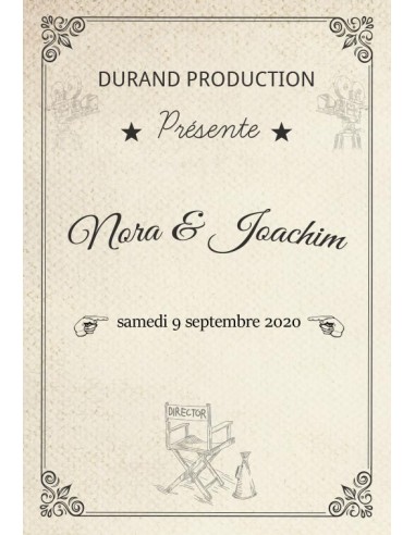 Étiquette mariage Cinéma - Nora Étiquette mariage Cinéma - Nora