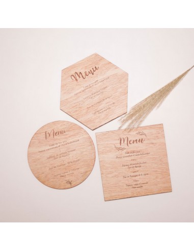 Menu Champêtre Minimaliste Rond Gravé... Menu Champêtre Minimaliste Rond Gravé...