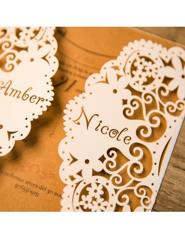 Faire-part Mariage dentelle papier...