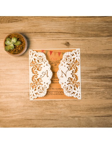 Faire-part Mariage dentelle papier...