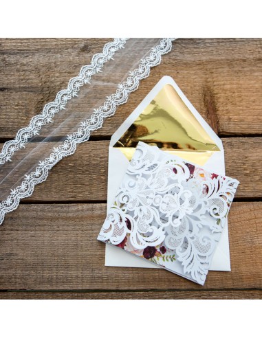 Faire-part Mariage Dentelle chic et...