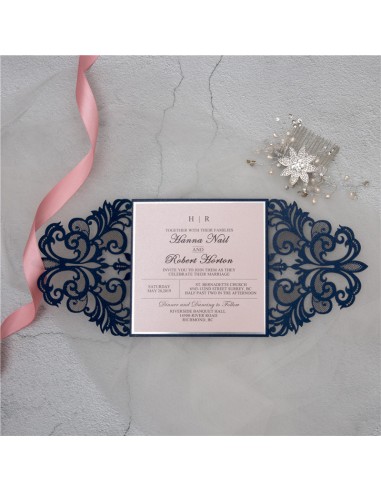 Faire-part Mariage Dentelle chic et...