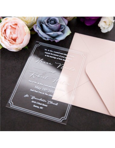 Faire-Part Mariage en plexiglas blanc... Faire-Part Mariage en plexiglas blanc...