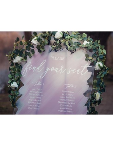 Plan de table Mariage plexiglass Fond...