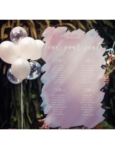 Plan de table Mariage plexiglass Fond...